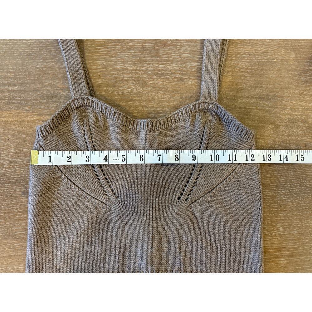 ZARA Tan Mocha Sweater Knit top Shirt Women size S - Picture 9 of 9